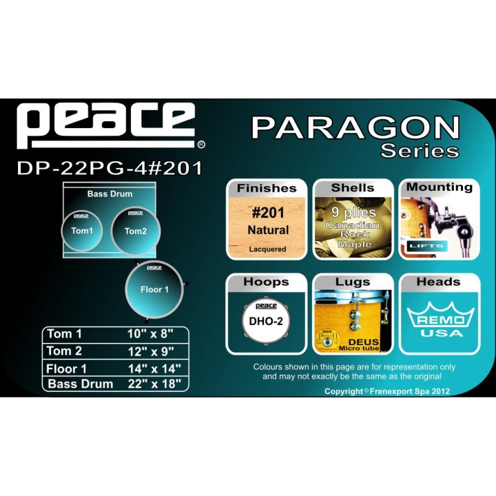Peace - BATTERIA PEACE PARAGON DP-22PG-4 - Acoustic Drum Set | Z-Bombilla