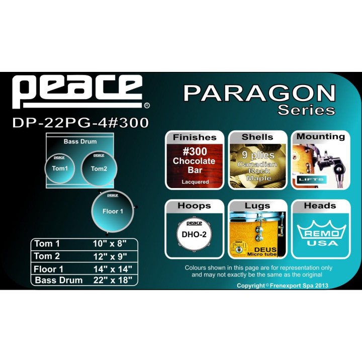 Peace - BATTERIA PEACE PARAGON DP-22PG-4 - Acoustic Drum Set | Z-Bombilla