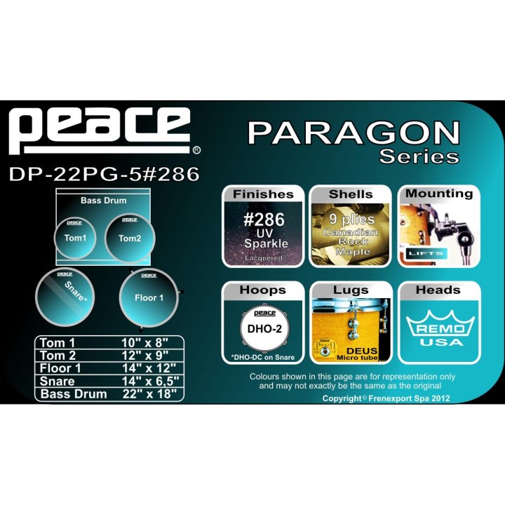 Peace - BATTERIA PEACE DP-22PG-5 #286 UV - Bateria Acústica | Z-Bombilla