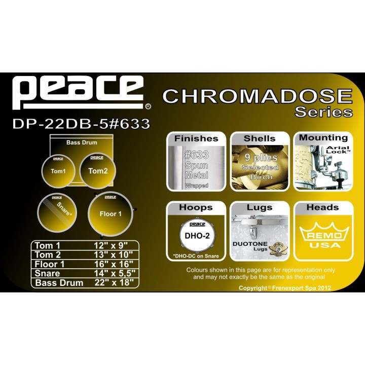 Peace - BATTERIA PEACE DP-22DB-5 #633 SP - Bateria Acústica | Z-Bombilla