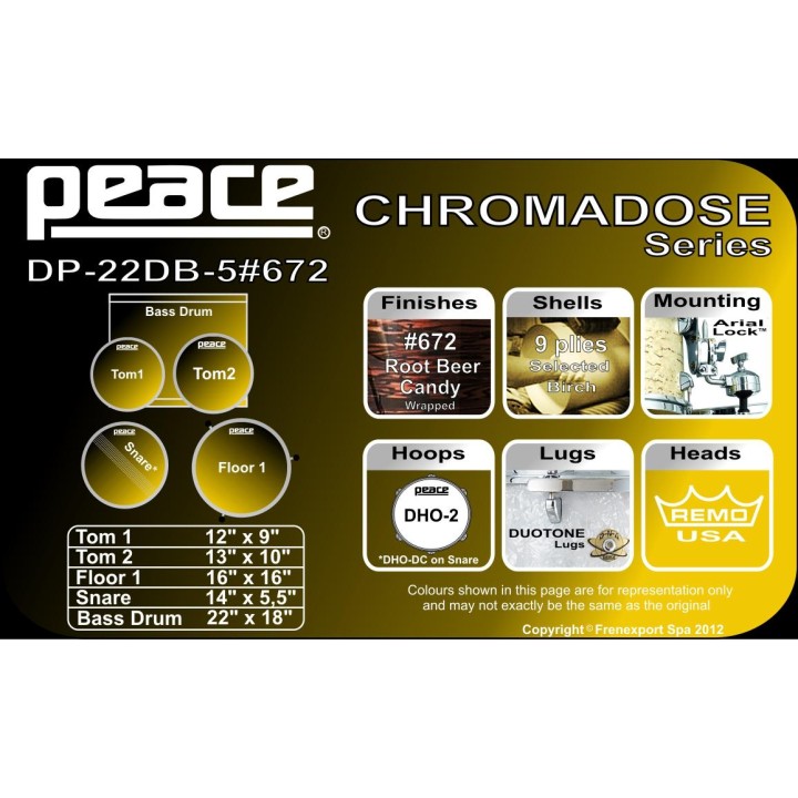 Peace - BATTERIA PEACE DP-22DB-5 #672 RO - Bateria Acústica | Z-Bombilla