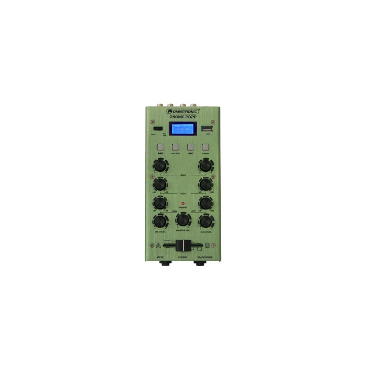Omnitronic - GNOME-202P Mini Mixer green - Mesa de Mistura | Z-Bombilla