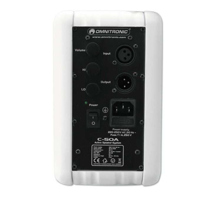 Omnitronic - C-50A active white 2x - Auto-alimenté | Z-Bombilla