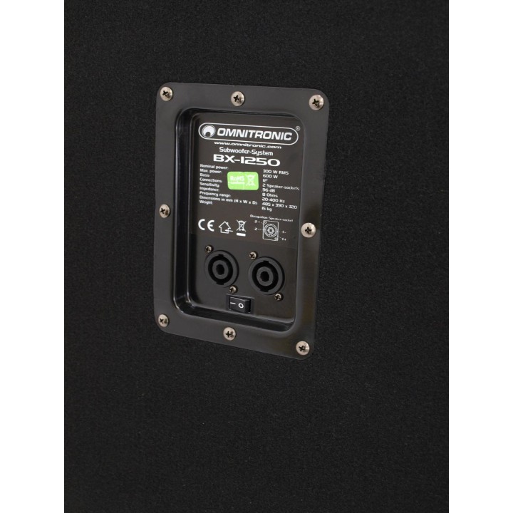 Omnitronic - BX-1250 Subwoofer 600W - Subwoofer passivo - Alto-falantes profissionais | Z-Bombilla