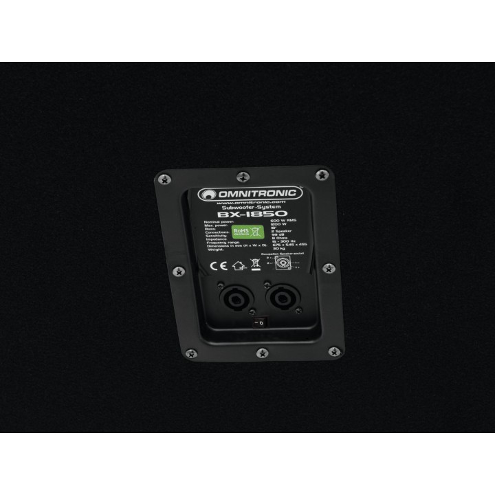 Omnitronic - BX-1850 Subwoofer 1200W - Subwoofer passivo - Alto-falantes profissionais | Z-Bombilla