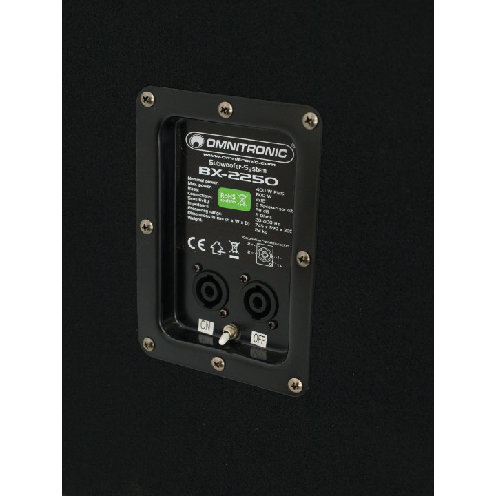 Omnitronic - BX-2250 Subwoofer 800W - Subwoofer passivo - Alto-falantes profissionais | Z-Bombilla