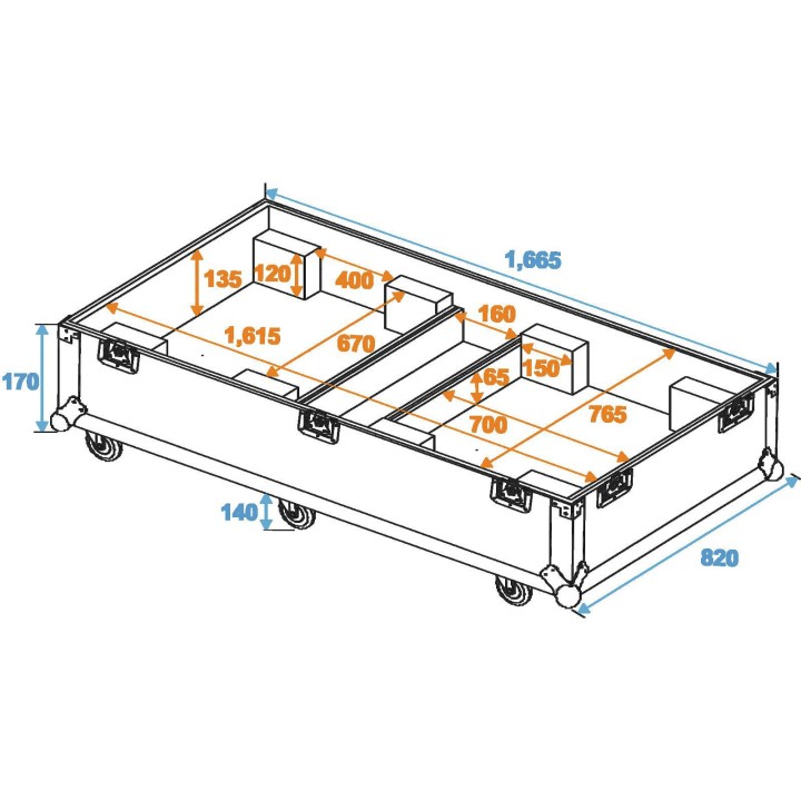 Roadinger - Flightcase 2x CLA-115 - Light Rack | Z-Bombilla