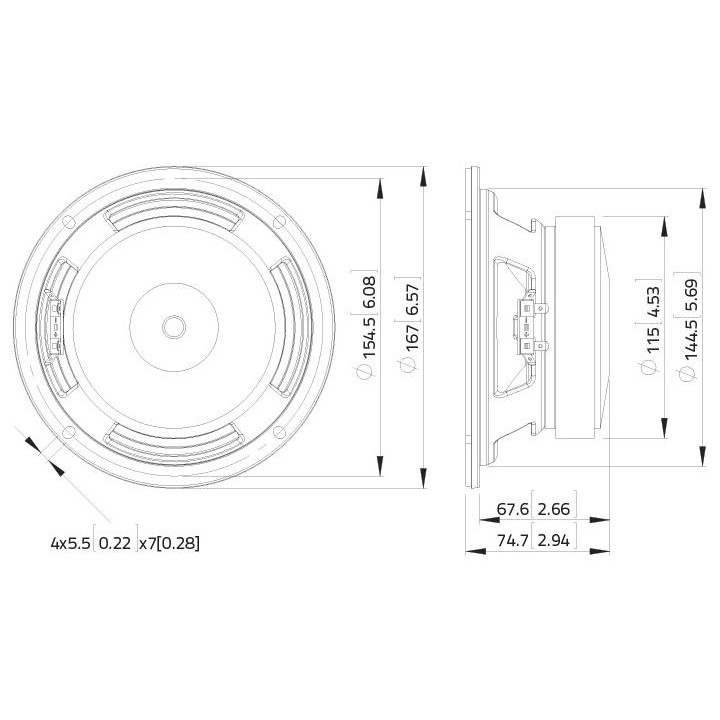 Lavoce - WSF061.52 6.5" Woofer Ferrite Magnet Steel Basket Driver - Cone / Speaker 6" | Z-Bombilla
