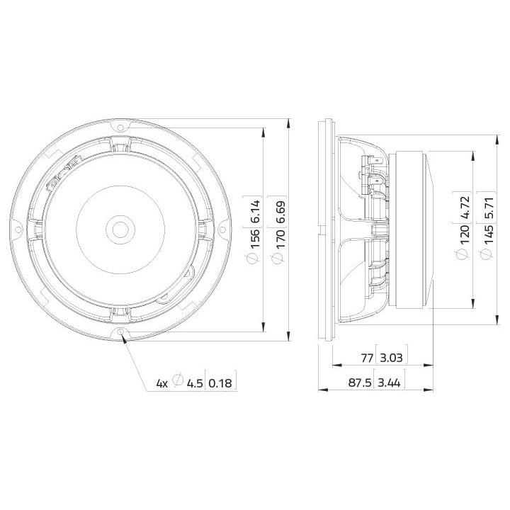 Lavoce - WAF061.80 6.5" Woofer Ferrite Aluminium Basket Driver - Cone / Speaker 6" | Z-Bombilla
