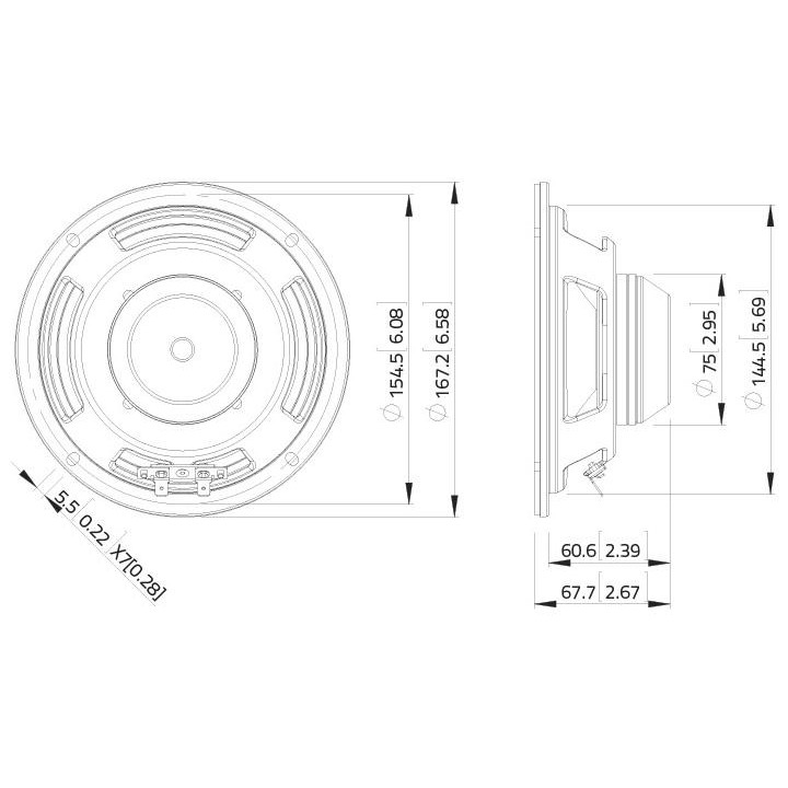 Lavoce - WSN061.52 6.5" Woofer Neodymium Magnet Steel Basket Driver - Cone / Speaker 6" | Z-Bombilla