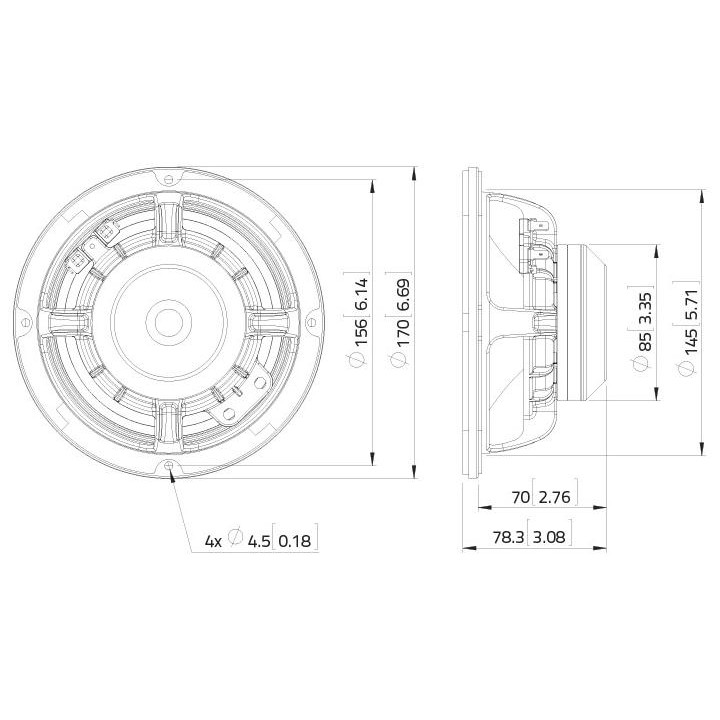 Lavoce - MAN061.80 6.5" Midrange-Woofer Neodymium Magnet Aluminium Basket Driver - Cone / Speaker 6" | Z-Bombilla
