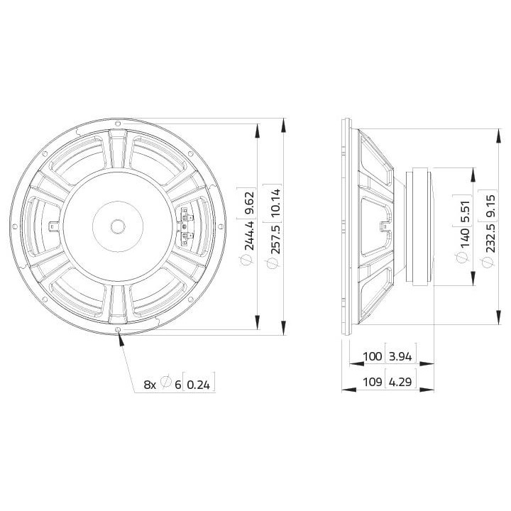 Lavoce - WSF102.00 10" Woofer Ferrite Magnet Steel Basket Driver - Cone / Speaker 10" | Z-Bombilla