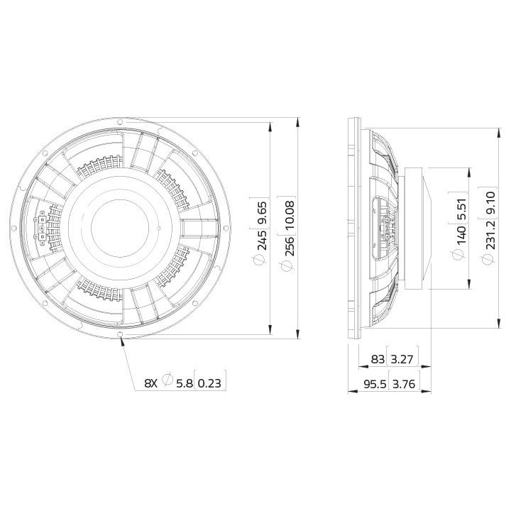 Lavoce - SSF102.40 10" Subwoofer Ferrite Magnet Steel Basket Driver - Cone / Speaker 10" | Z-Bombilla