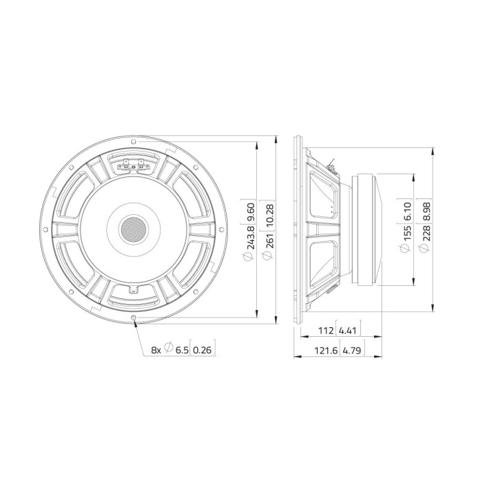 Lavoce - WSF102.50 10" Woofer Ferrite Magnet Steel Basket Driver - Cone / Speaker 10" | Z-Bombilla