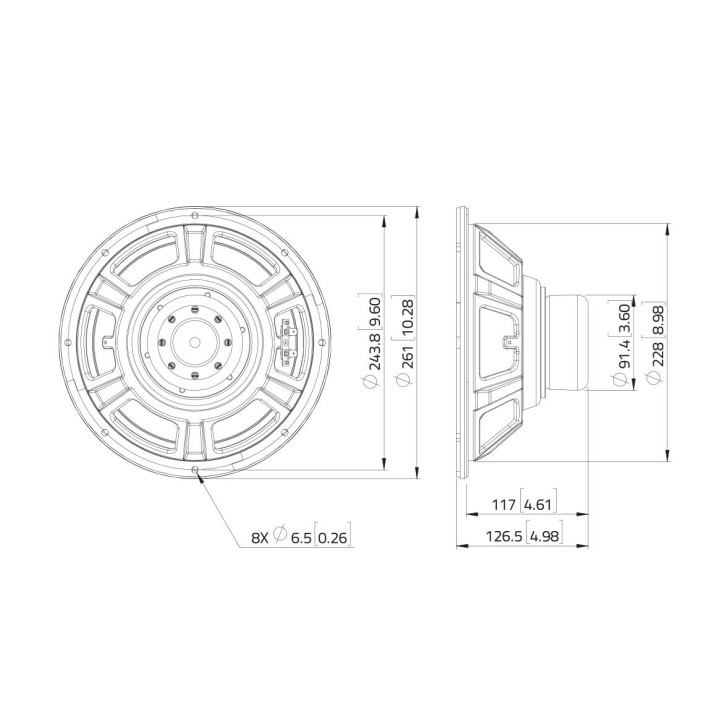 Lavoce - WSN102.50 10" Woofer Ferrite Magnet Steel Basket Driver - Cone / Speaker 10" | Z-Bombilla