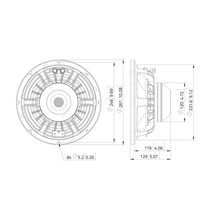 Lavoce - WAN102.50LD 10" Woofer Neodymium Magnet Aluminium Basket Driver - Cone / Speaker 10" | Z-Bombilla