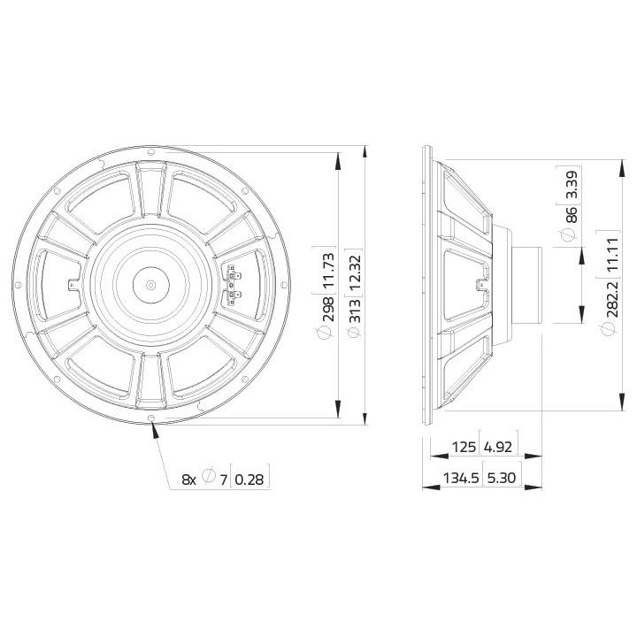 Lavoce - WSN122.50 12" Woofer Neodymium Magnet Steel Basket Driver - Cone / Speaker 12" | Z-Bombilla