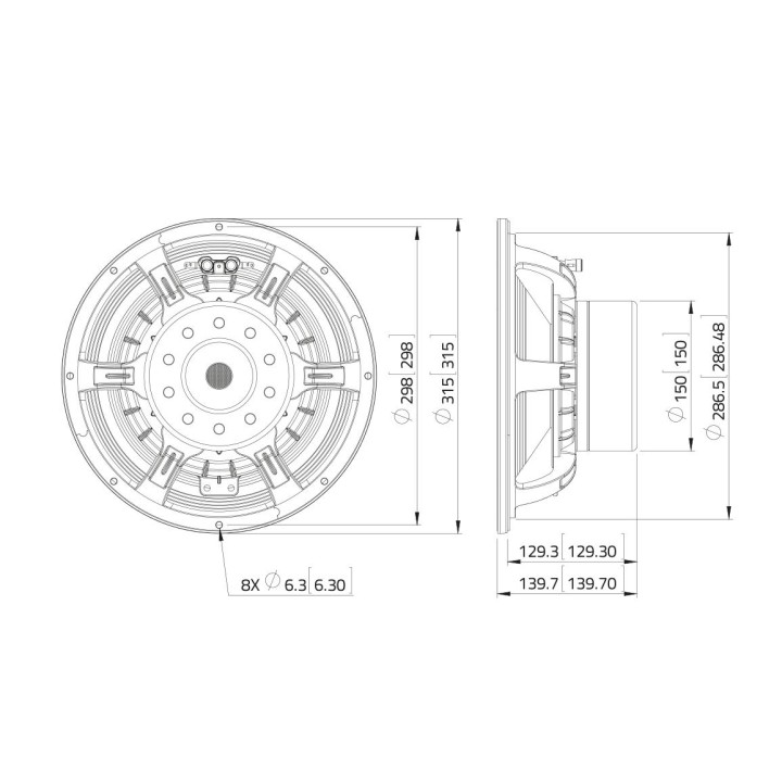Lavoce - WAN124.01 12" Woofer Neodymium Magnet Aluminium Basket Driver - Cone / Speaker 12" | Z-Bombilla