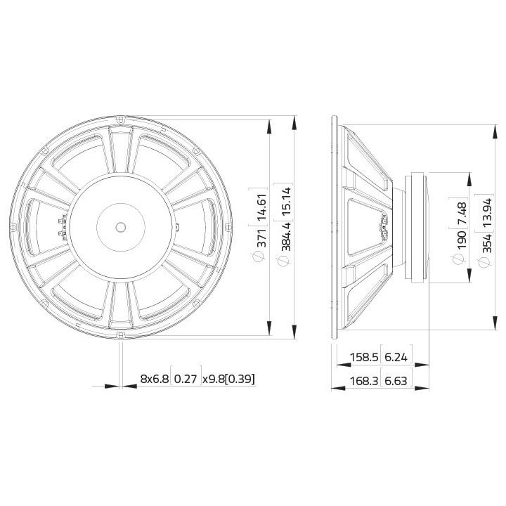 Lavoce - SSF153.00 15" Subwoofer Ferrite Magnet Steel Basket Driver - Cone / Speaker 15" | Z-Bombilla
