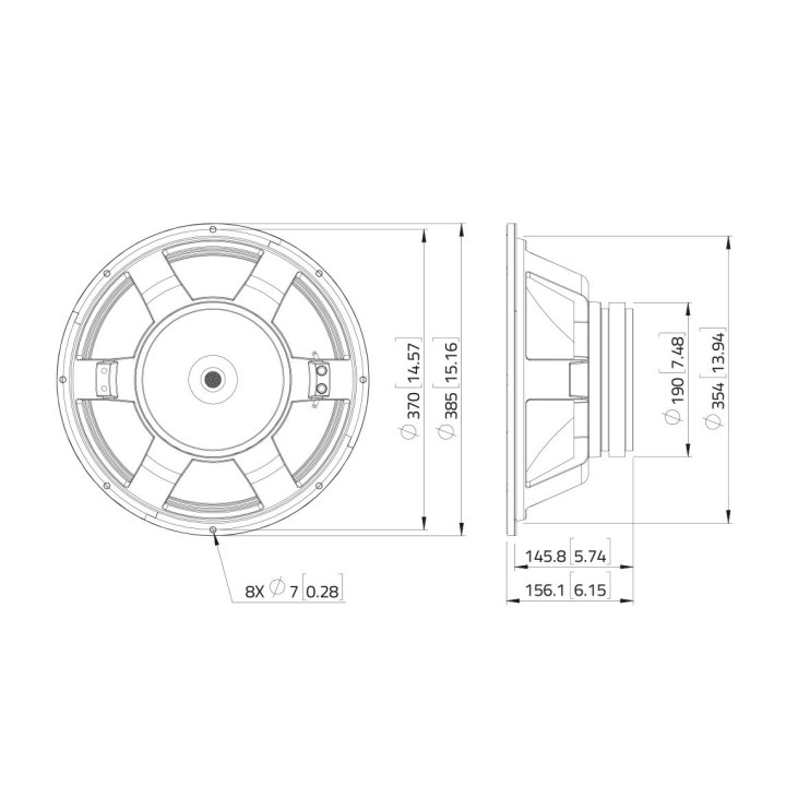 Lavoce - WXF15.400 15" Woofer Ferrite Magnet Aluminium Basket Driver - Con / Altaveu 15" | Z-Bombilla