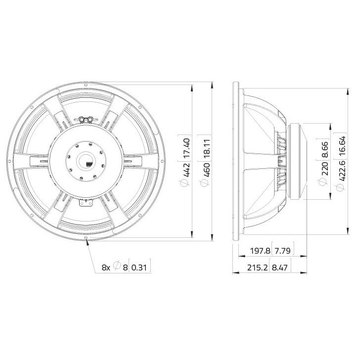 Lavoce - SAF184.02 18" Subwoofer Ferrite Magnet Aluminium Basket Driver - Cone / Speaker 18" or more | Z-Bombilla