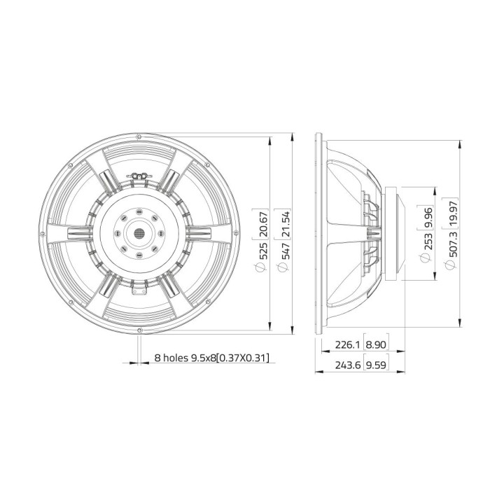 Lavoce - SAF184.04 21" Subwoofer Ferrite Magnet Aluminium Basket Driver - Cone / Speaker 18" or more | Z-Bombilla