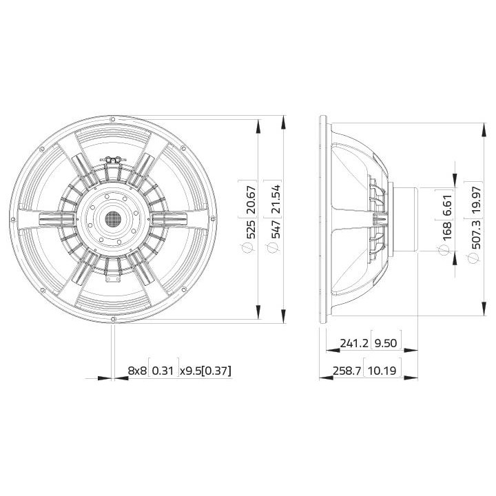 Lavoce - SAN214.50 21" Subwoofer Neodymium Magnet Aluminium Basket Driver - Cone / Speaker 18" or more | Z-Bombilla