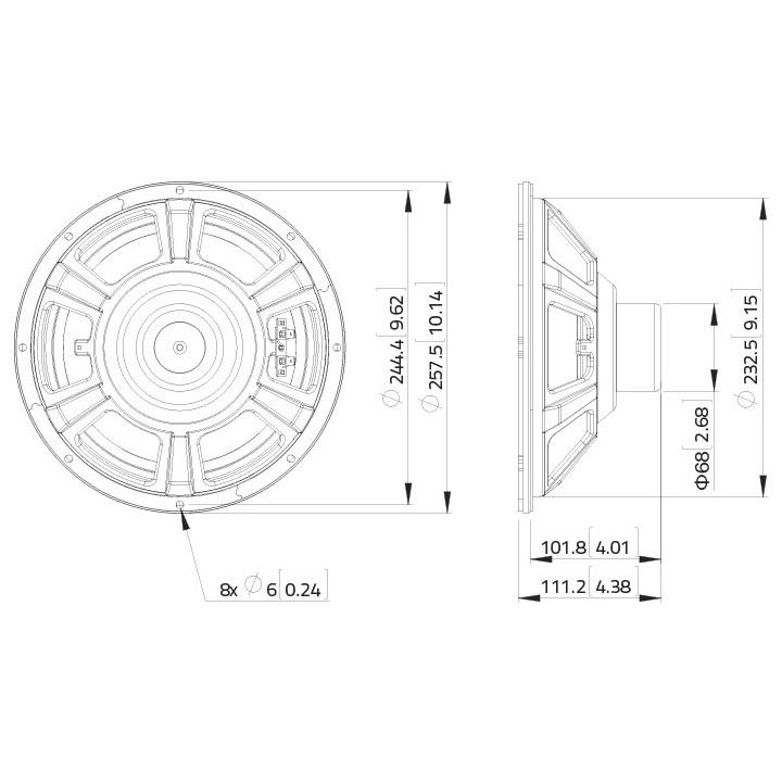 Lavoce - WSN102.00 10" Woofer Neodymium Magnet Steel Basket Driver - Cone / Speaker 10" | Z-Bombilla