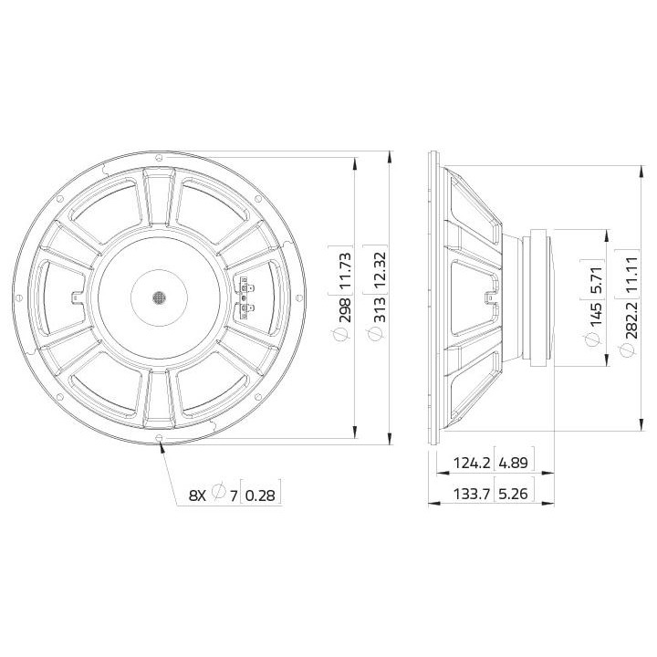 Lavoce - FBASS12-20 12" Bass Guitar Woofer Ferrite Magnet Steel Basket Driver - Cone / Speaker 12" | Z-Bombilla