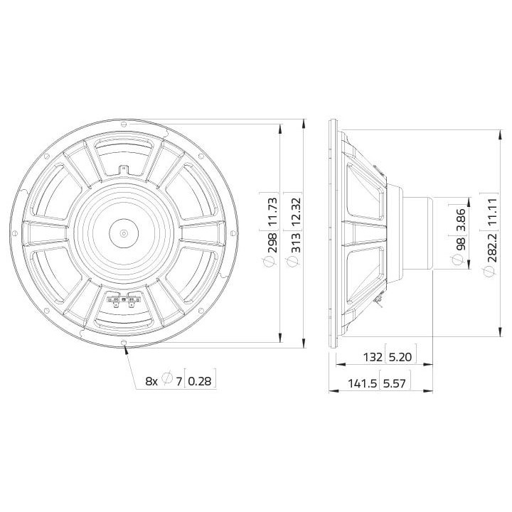 Lavoce - NBASS12-30 12" Bass Guitar Woofer Neodymium Magnet Steel Basket Driver - Con / Altaveu 12" | Z-Bombilla