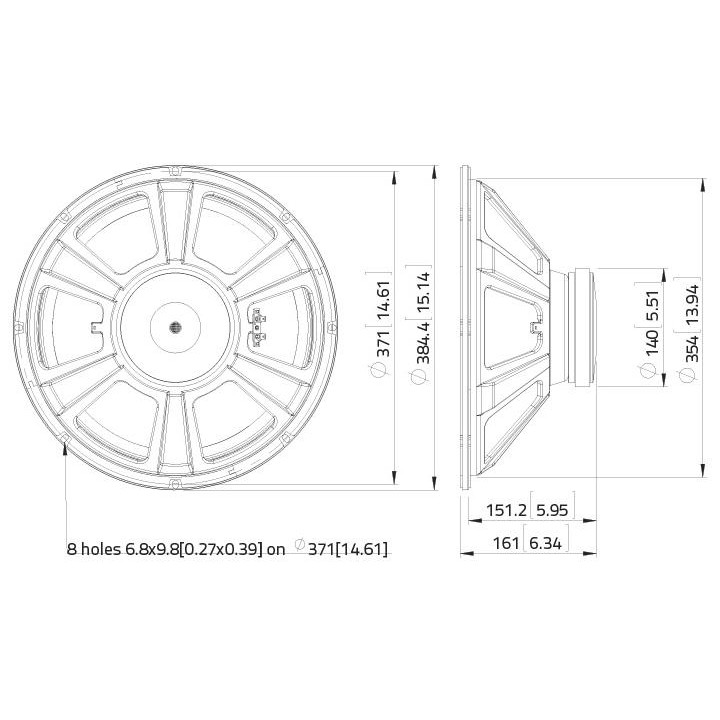 Lavoce - FBASS15-20 15" Bass Guitar Woofer Ferrite Magnet Steel Basket Driver - Cone / Speaker 15" | Z-Bombilla