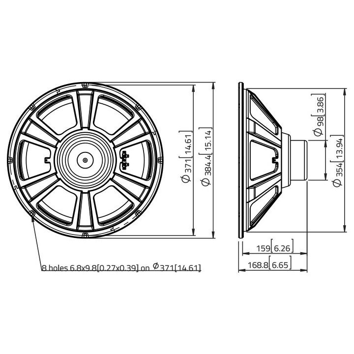 Lavoce - NBASS15-30 15" Bass Guitar Woofer Neodymium Magnet Steel Basket Driver - Cone / Speaker 15" | Z-Bombilla