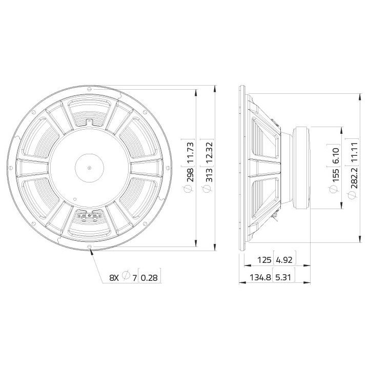 Lavoce - WSF121.70G 12" Guitar Woofer Ferrite Magnet Steel Basket Driver - Cone / Speaker 12" | Z-Bombilla