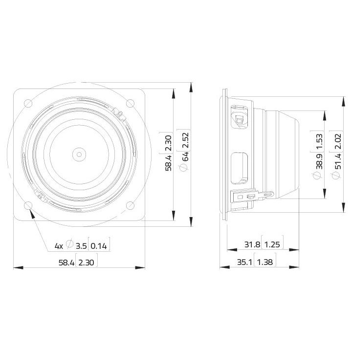 Lavoce - FSN020.71F 2" Fullrange Neodymium Magnet Steel Basket Driver - Cone / Speaker 3"/ 4" / 5" | Z-Bombilla