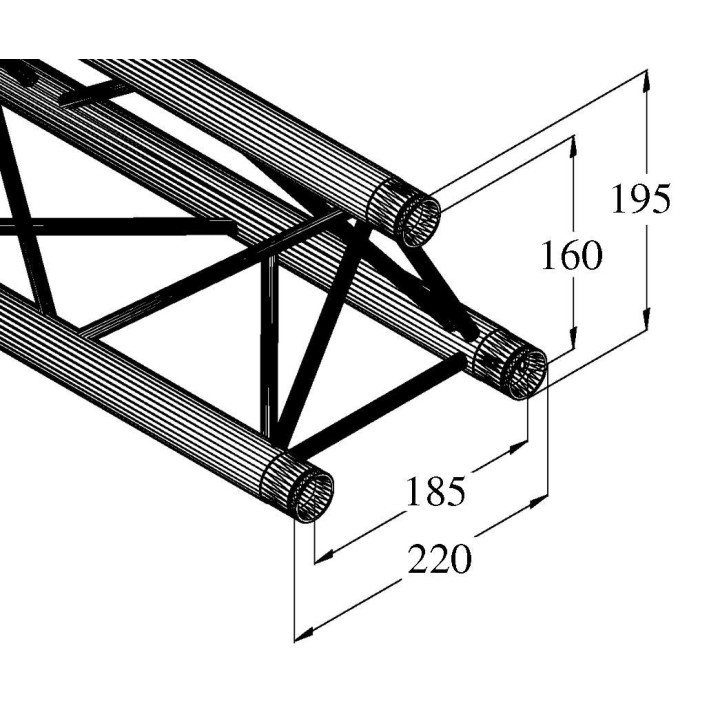 Alutruss - DECOLOCK DQ3-4000 3-Way Cross Beam - 3 Points Aluminium Truss 22 x 22 cm | Z-Bombilla