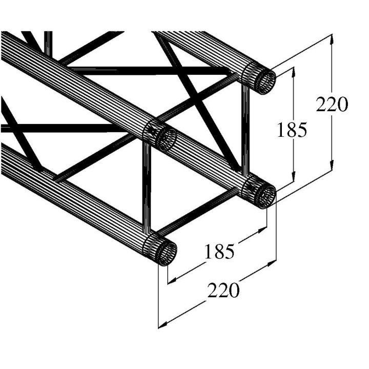 Alutruss - DECOLOCK DQ4-1500 4-Way Cross Beam - 4 Points Aluminium Truss 22 x 22 cm | Z-Bombilla