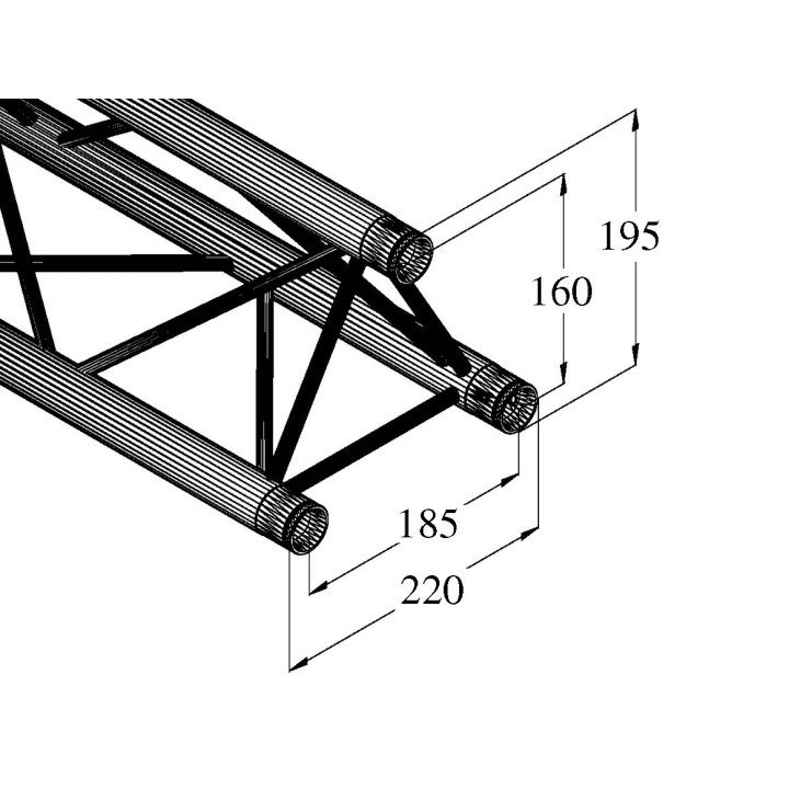Alutruss - DECOLOCK DQ3-S2000 3-Way Cross b - 3 Points Aluminium Truss 22 x 22 cm | Z-Bombilla