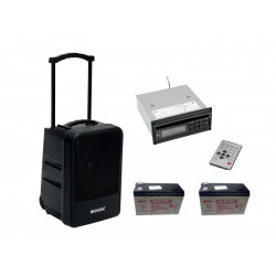 Omnitronic - Set MOM-10BT4 Modular wireless PA system + CD Player with USB&SD + 2x Battery 1