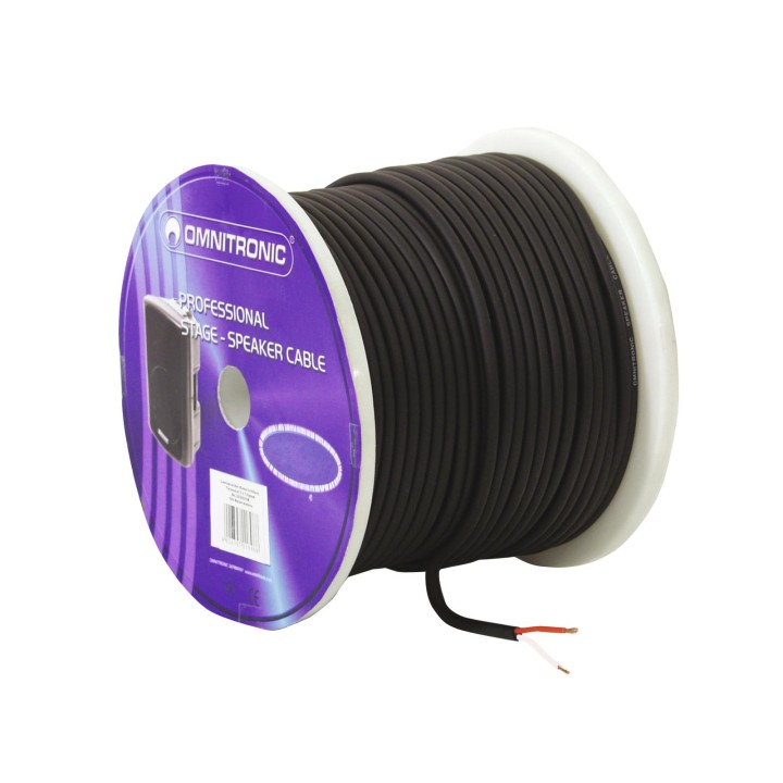 Omnitronic - Speaker cable 2x1.5 100m bk durable - Speaker Cable Spools | Z-Bombilla