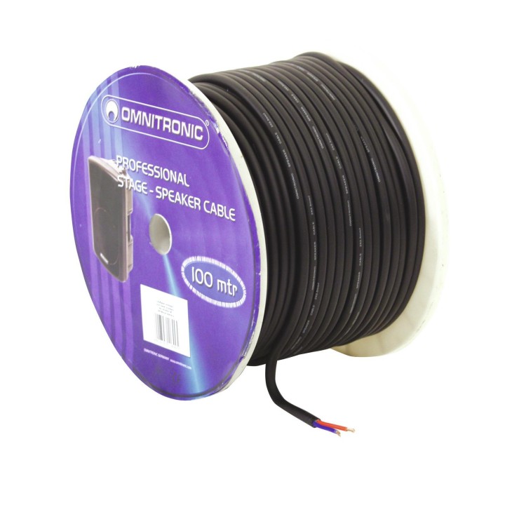 Omnitronic - Speaker cable 2x2.5 50m bk durable - Speaker Cable Spools | Z-Bombilla