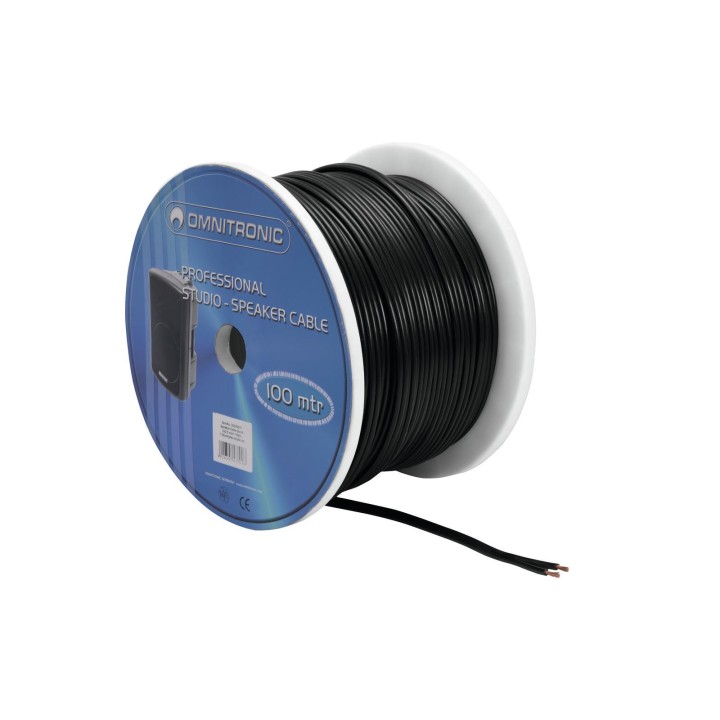 Omnitronic - Speaker cable 2x2.5 100m bk - Speaker Cable Spools | Z-Bombilla