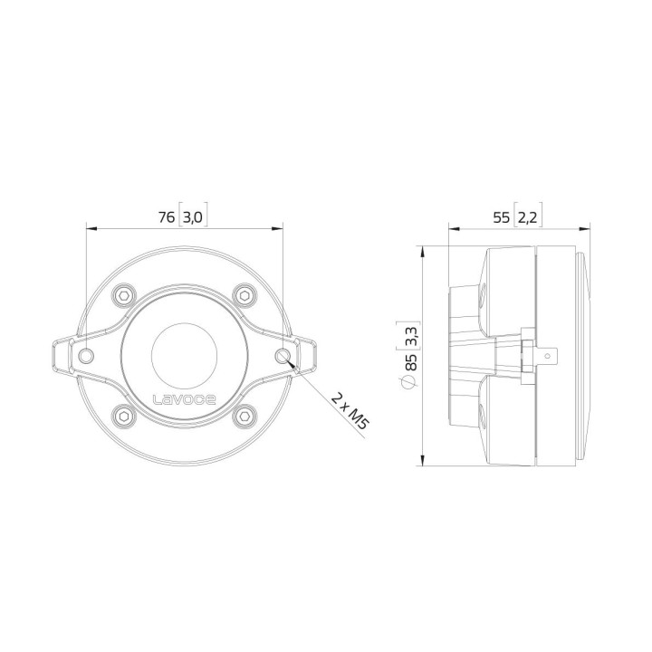 Lavoce - DF10.101LM 1" Compression Driver Ferrite Magnet - Tweeter Drive | Z-Bombilla