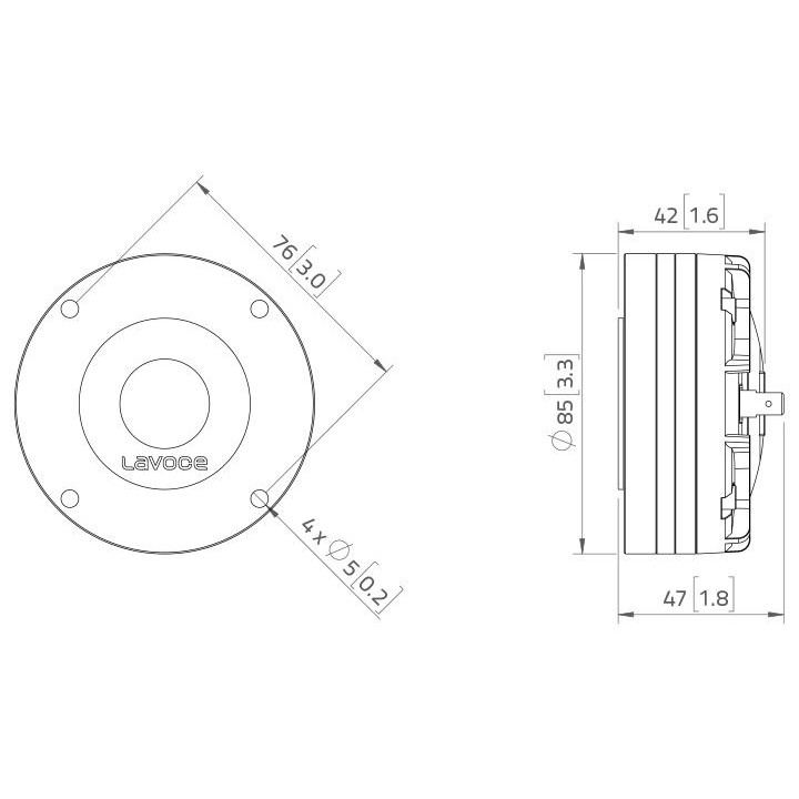 Lavoce - DN10.17T 1" Compression Driver Neodymium Magnet - Tweeter Moteur | Z-Bombilla