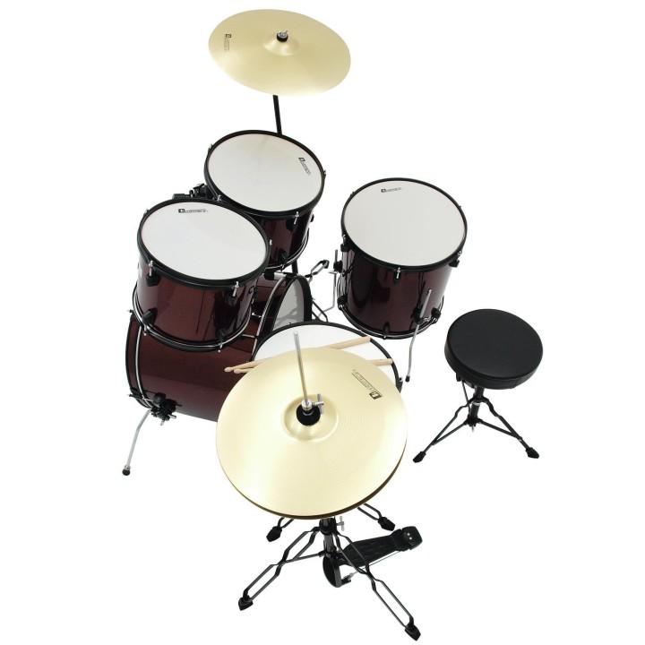 Dimavery - DS-200 Drum set, wine red - Acoustic Drum Set | Z-Bombilla