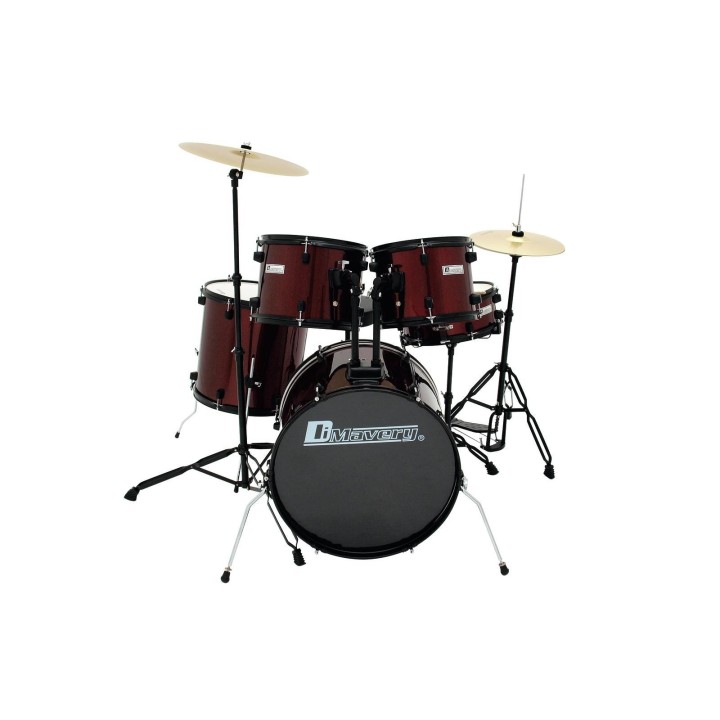 Dimavery - DS-200 Drum set, wine red - Acoustic Drum Set | Z-Bombilla