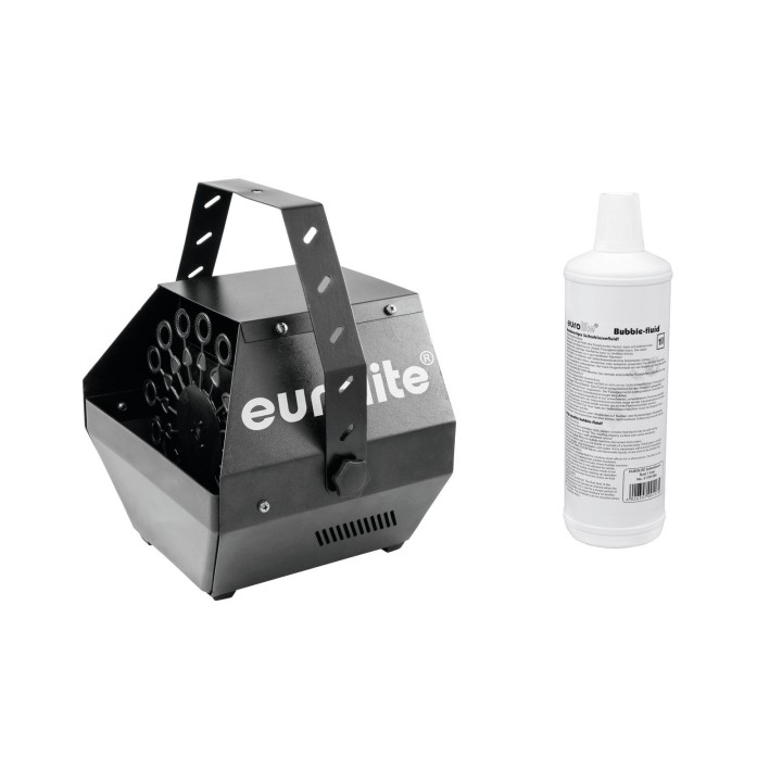 Eurolite - Set B-100 Bubble machine black DMX + bubble fluid 1l - Machine à Bulles | Z-Bombilla