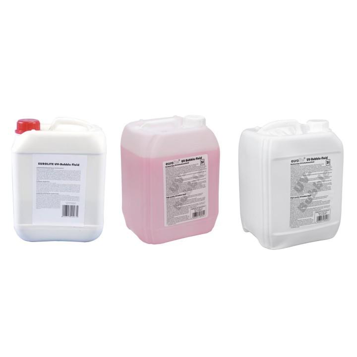 Eurolite - Set 3x UV Bubble fluid 5l yellow + red + blue - Máquina de Bolha | Z-Bombilla