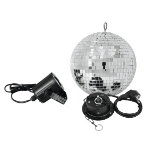 Eurolite - Mirror Ball Set 20cm with LED Spot - Bolas de Espelho e Motores | Z-Bombilla