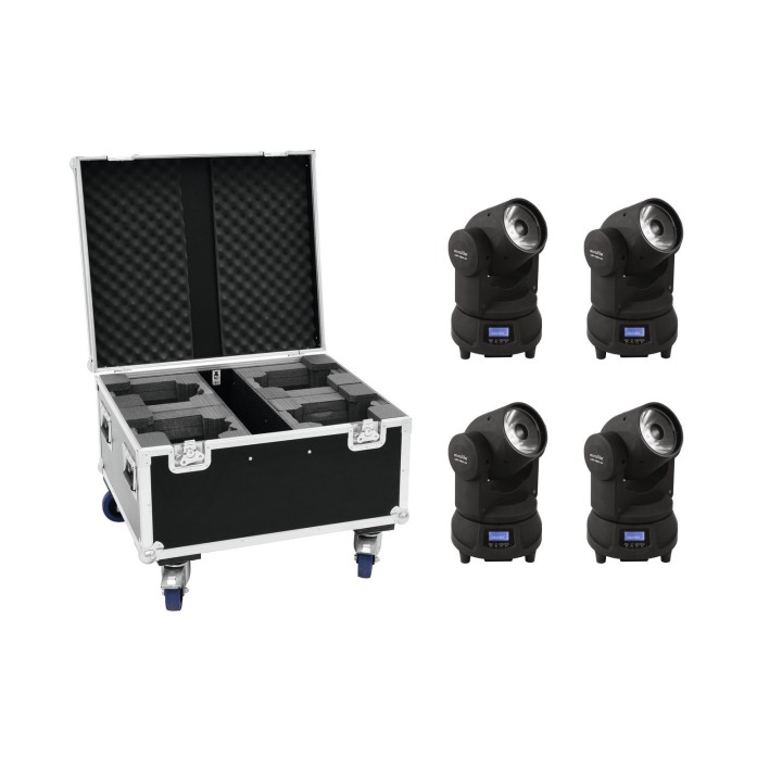 Eurolite - Set 4x LED TMH-X1 Moving-Head Beam + Case - Movinghead | Z-Bombilla