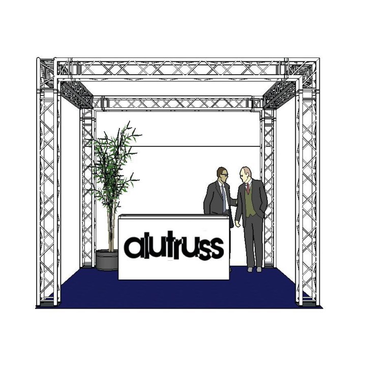 Alutruss - Truss set QUADLOCK 6082 square 4x4x3.5m (WxDxH) - 4 Points Aluminium Truss 29 x 29 cm | Z-Bombilla